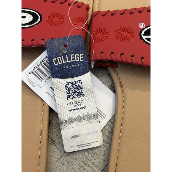 NEW Univ Of Georgia Womens BULLDOGS~Slip-On Sandals~SZ XL Red/Black - Picture 3 of 7